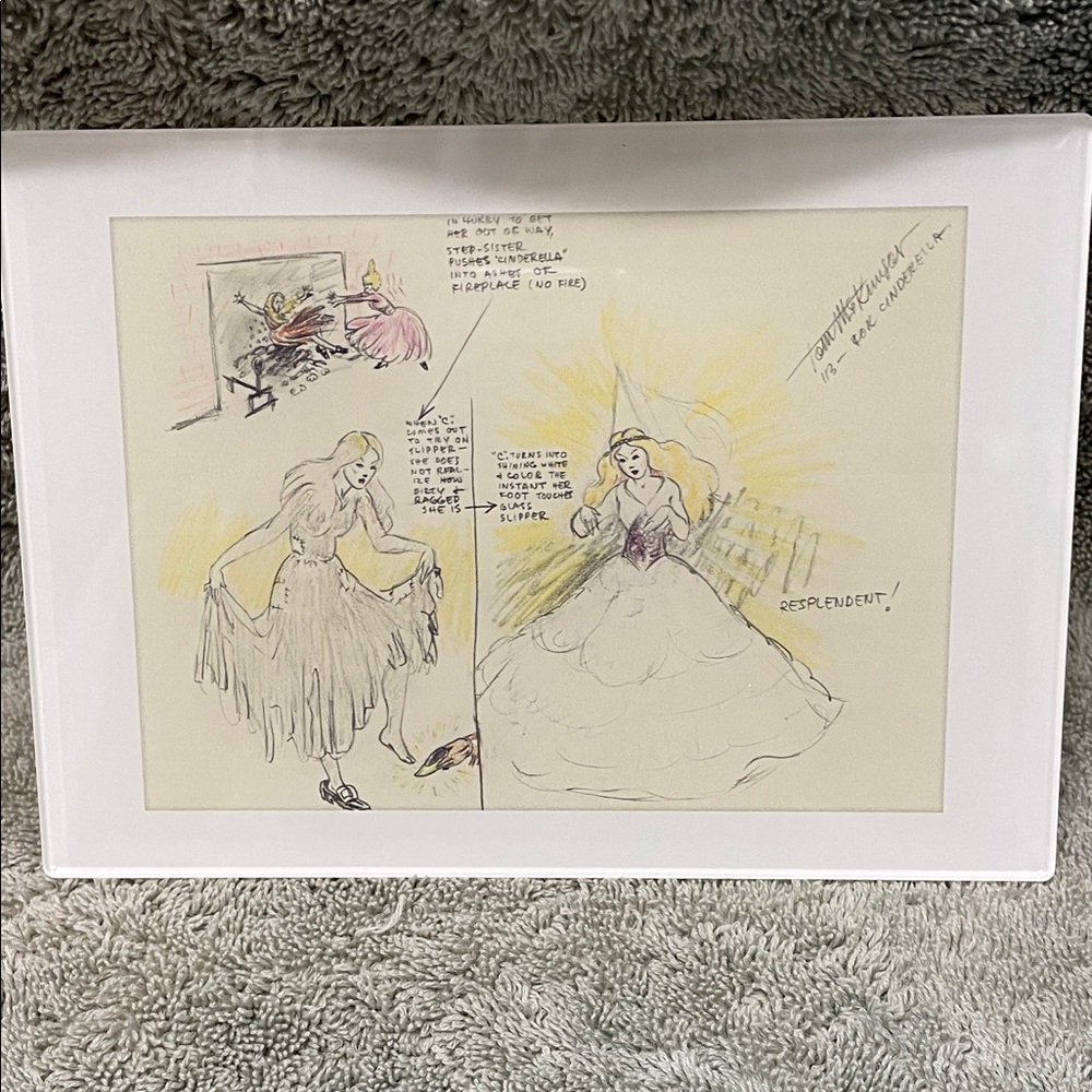 Disney Art Drawing Cinderella and Fairy Godmother